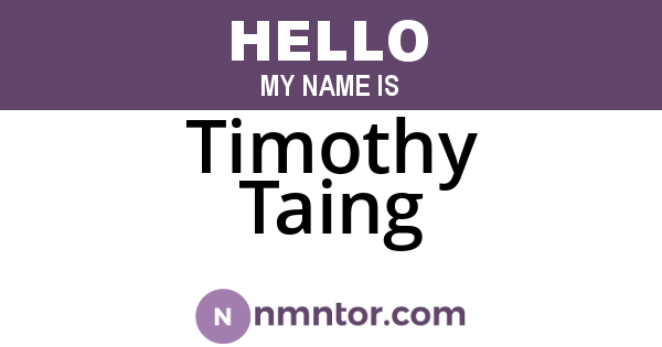 Timothy Taing