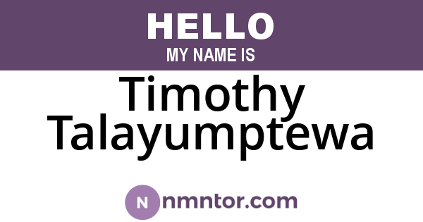 Timothy Talayumptewa