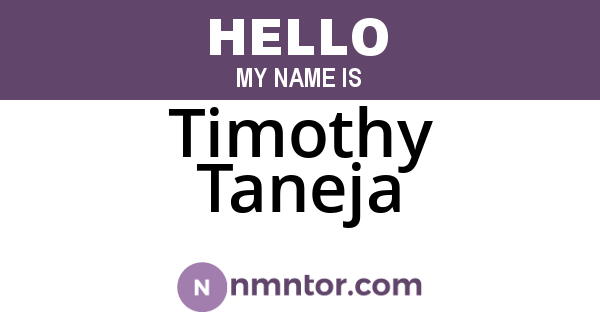 Timothy Taneja