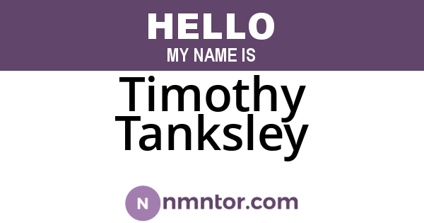 Timothy Tanksley