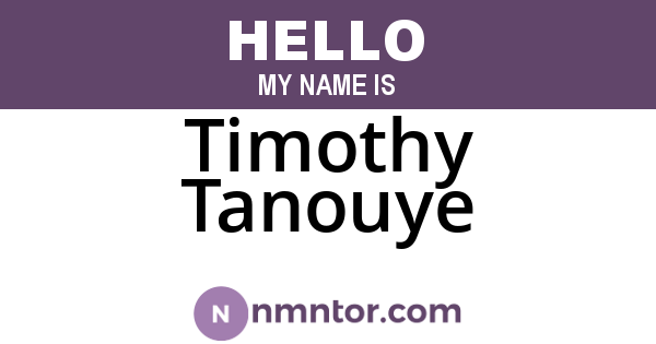Timothy Tanouye