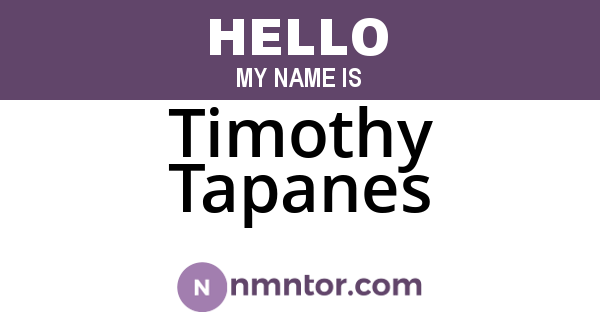 Timothy Tapanes