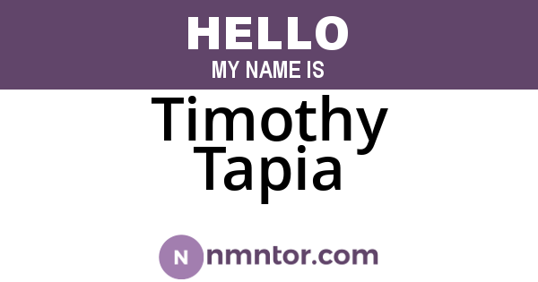 Timothy Tapia