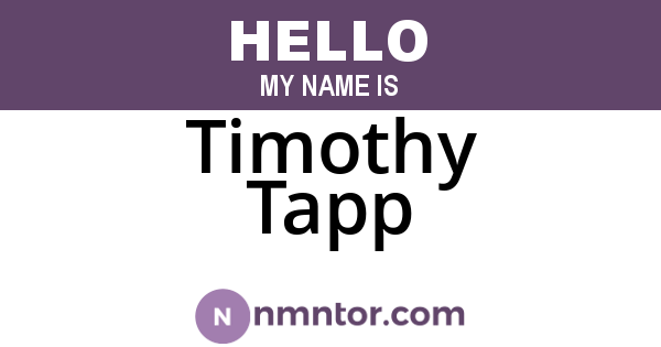Timothy Tapp