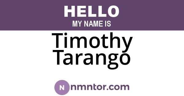 Timothy Tarango