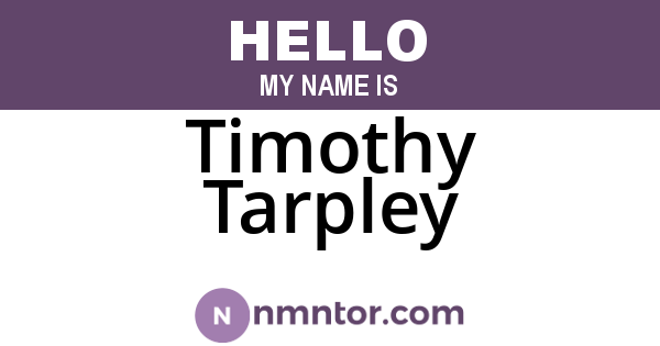 Timothy Tarpley