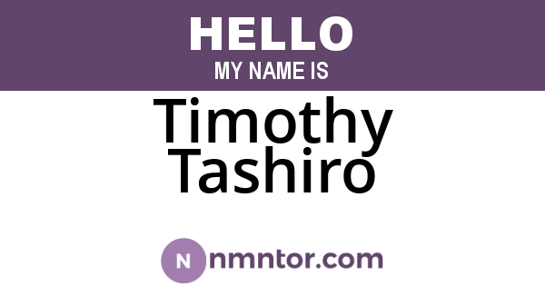 Timothy Tashiro