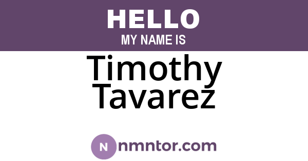 Timothy Tavarez