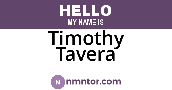 Timothy Tavera