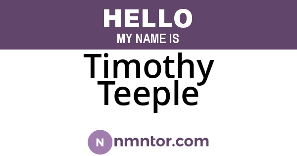 Timothy Teeple
