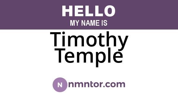 Timothy Temple