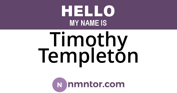 Timothy Templeton