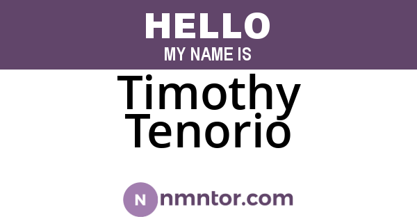 Timothy Tenorio