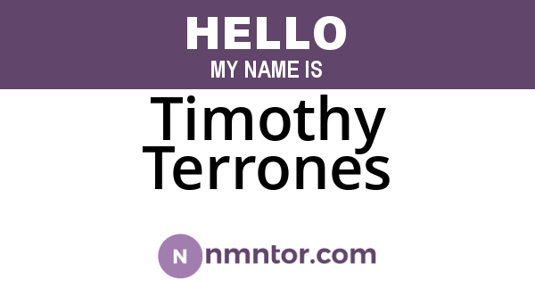 Timothy Terrones