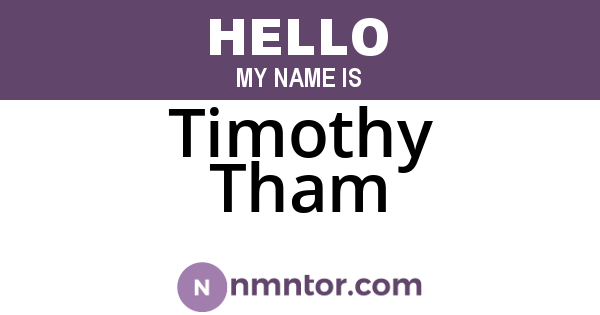 Timothy Tham