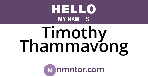 Timothy Thammavong