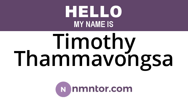 Timothy Thammavongsa