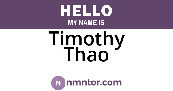 Timothy Thao