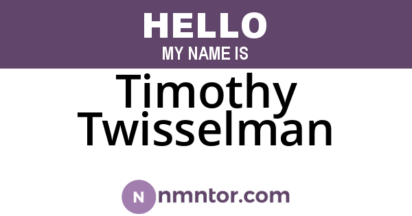 Timothy Twisselman