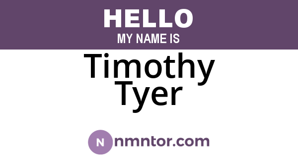 Timothy Tyer