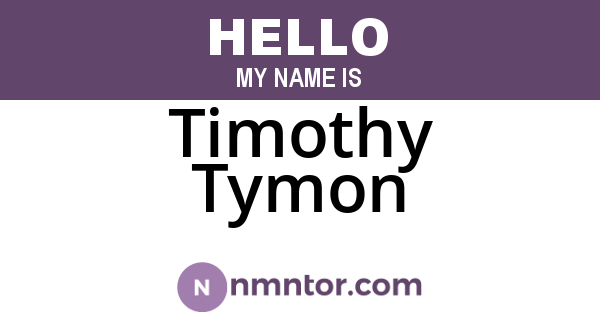 Timothy Tymon