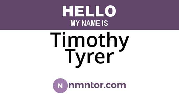 Timothy Tyrer