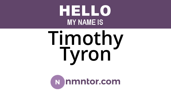 Timothy Tyron