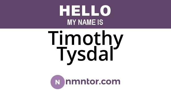 Timothy Tysdal