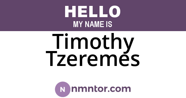 Timothy Tzeremes
