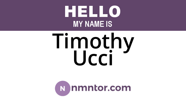 Timothy Ucci