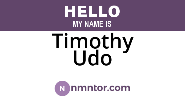Timothy Udo