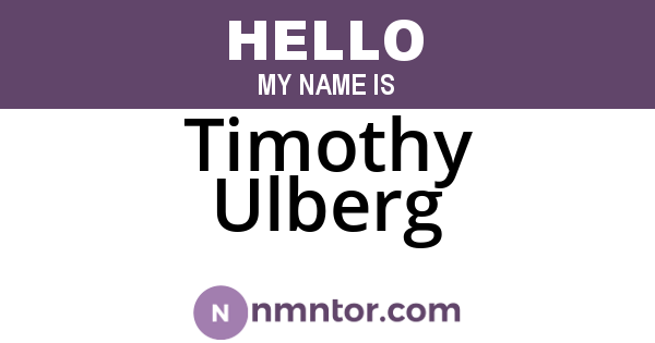 Timothy Ulberg