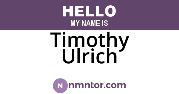 Timothy Ulrich