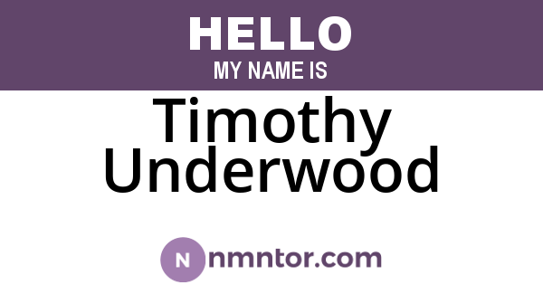 Timothy Underwood
