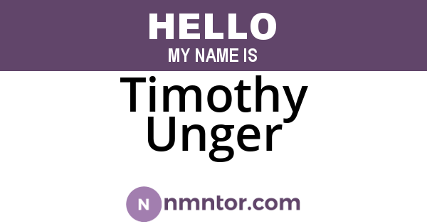 Timothy Unger