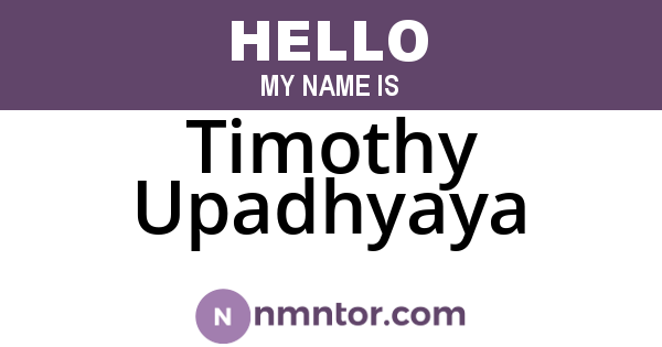 Timothy Upadhyaya