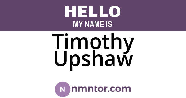 Timothy Upshaw