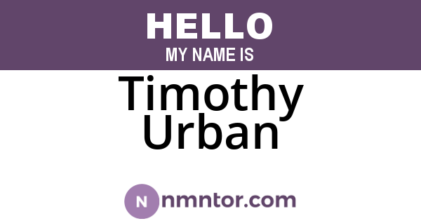 Timothy Urban