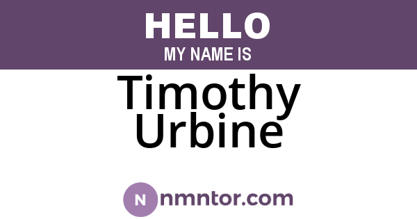 Timothy Urbine