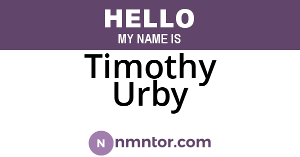 Timothy Urby