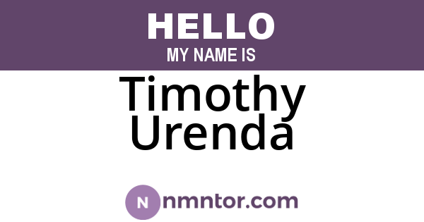 Timothy Urenda
