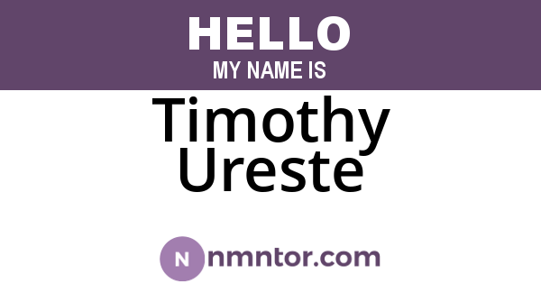 Timothy Ureste