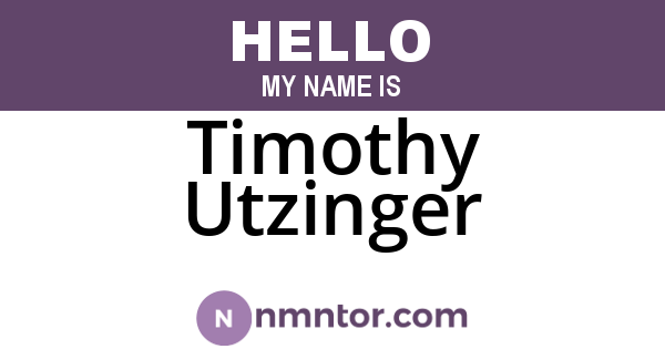 Timothy Utzinger