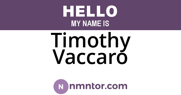 Timothy Vaccaro