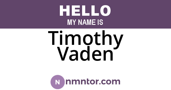Timothy Vaden