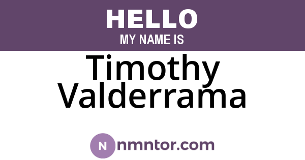 Timothy Valderrama