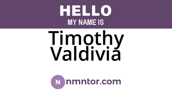 Timothy Valdivia