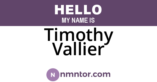 Timothy Vallier