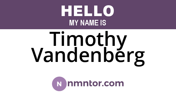 Timothy Vandenberg