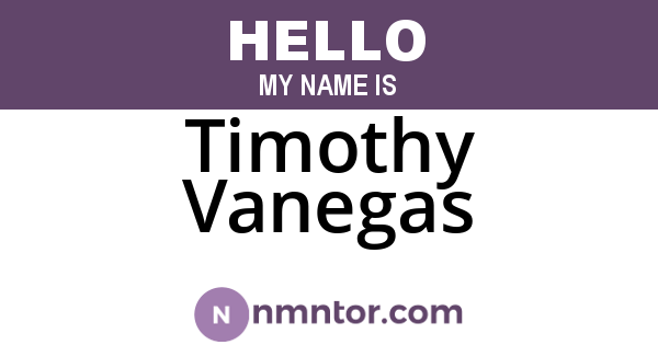 Timothy Vanegas